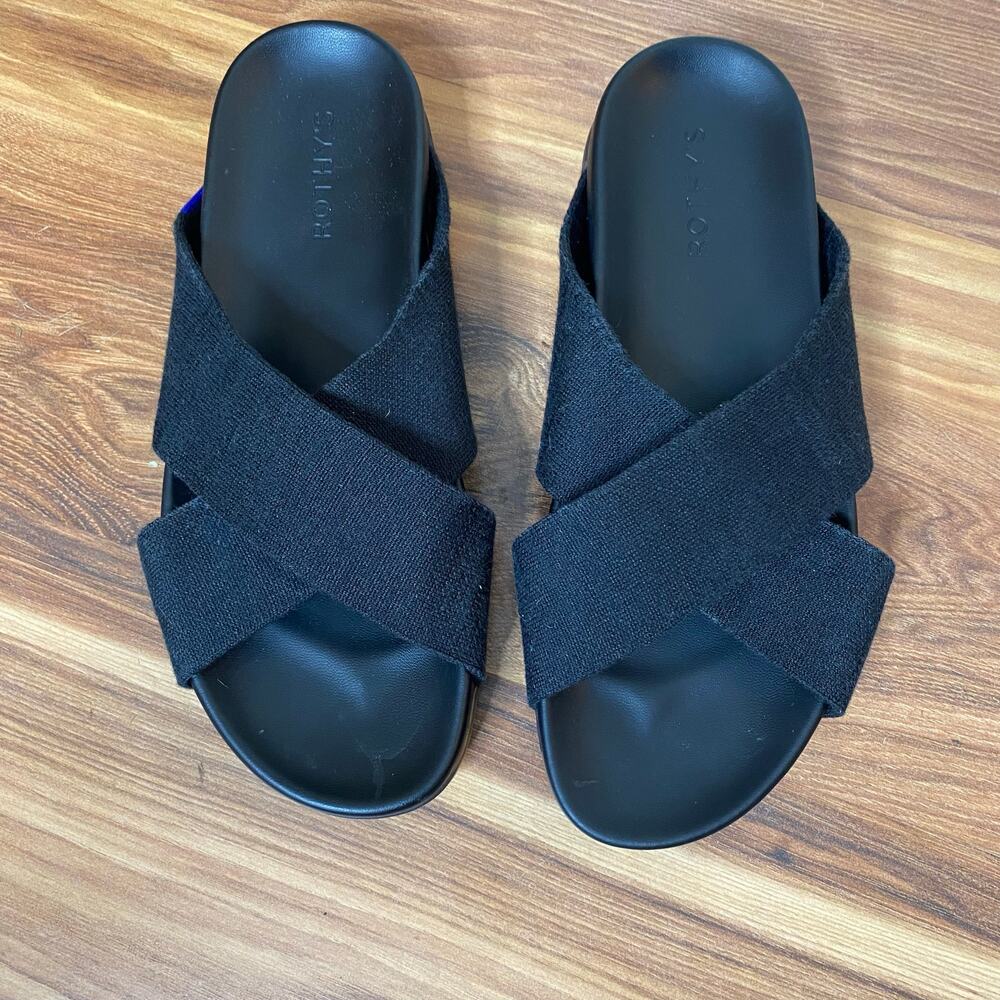 ROTHY’S The Weekend Slide Sandal In Black Size Womens 9 - Picture 2 of 10